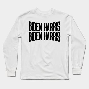 biden harris text black Long Sleeve T-Shirt